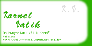 kornel valik business card